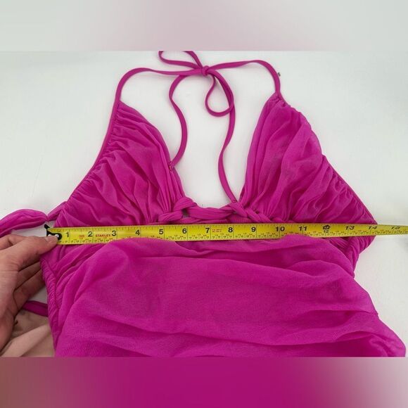 LA PERLA Pink Halter Cover Up Dress & Bikini Top Sz 48 US 12 - Picture 12 of 13